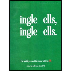 1992 J&B Scotch Whisky Vintage Print Ad Christmas Jingle Bells Wall Art Photo